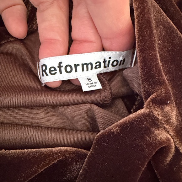 Reformation Alden Knit Dress in Chocolate Velvet Size S - Picture 12 of 14